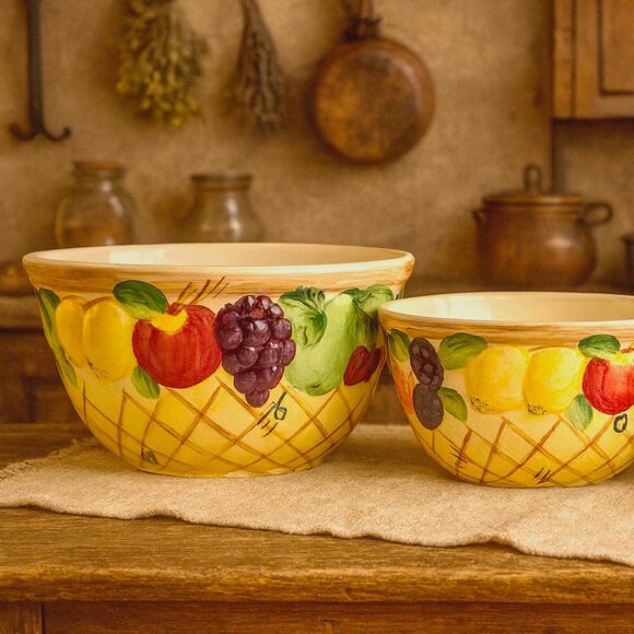 Vintage GOURMET HOME Accents 3-Piece Nesting Mixing & Serving Bowl Set - Picture 6 of 8